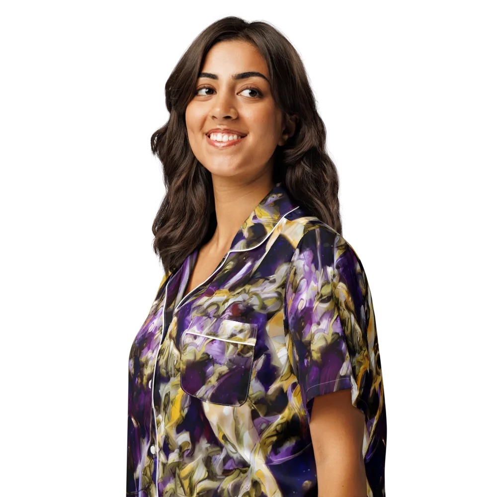 Amethyst Tempest on Women's Short Sleeve Pajama Top — Left Front