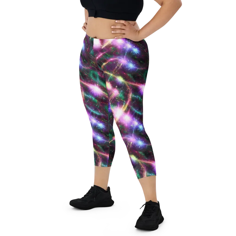 Astral Fireworks on Capri Leggings — Front