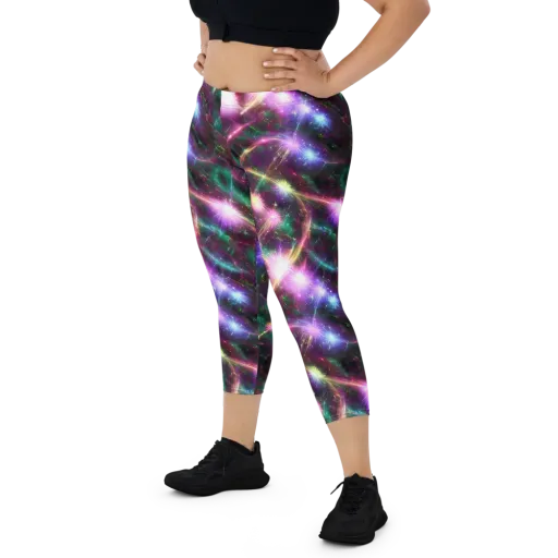 Astral Fireworks on a Capri Leggings