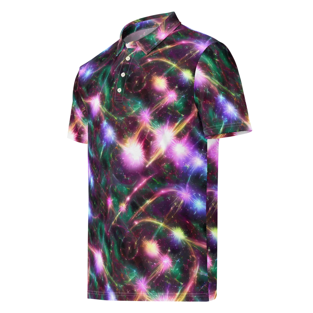 Astral Fireworks on Men's Slim Fit Polo Shirt — Left Front