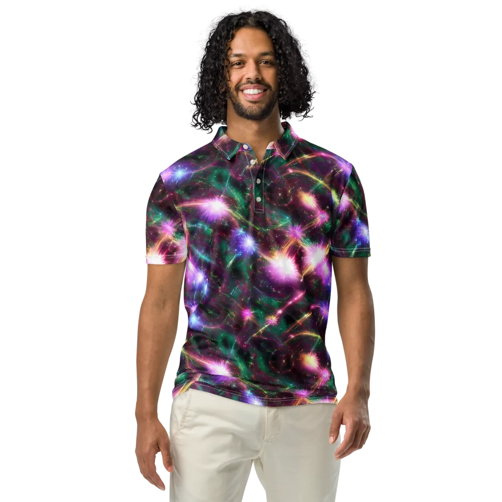 Astral Fireworks on Men's Slim Fit Polo Shirt — Front