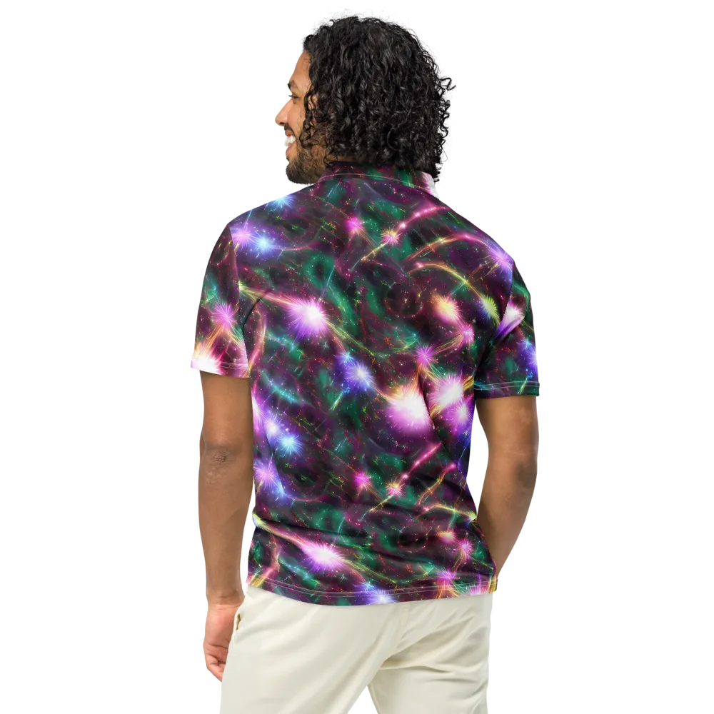Astral Fireworks on Men's Slim Fit Polo Shirt — Back