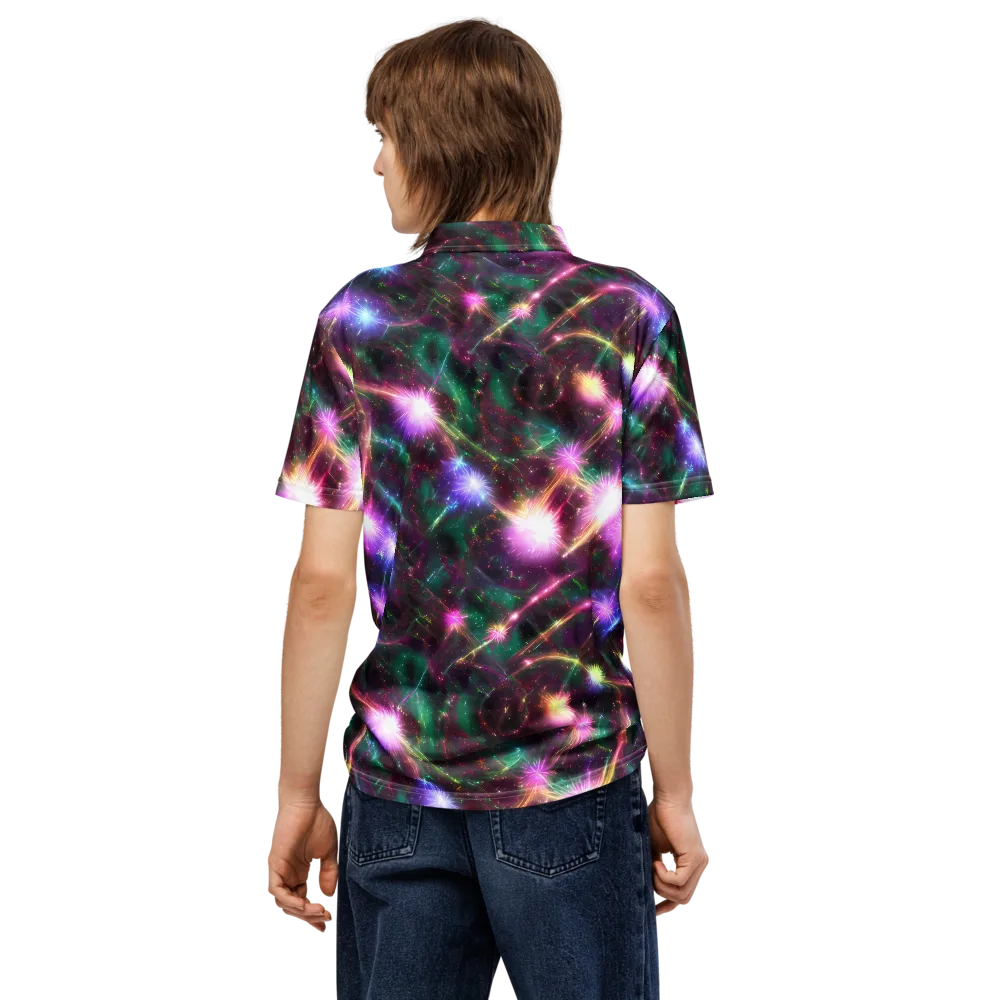Astral Fireworks on Men's Slim Fit Polo Shirt — Back