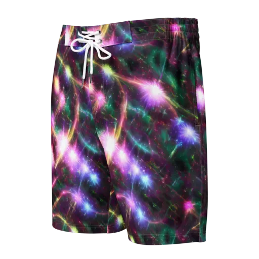 Astral Fireworks on a Men's Board Shorts