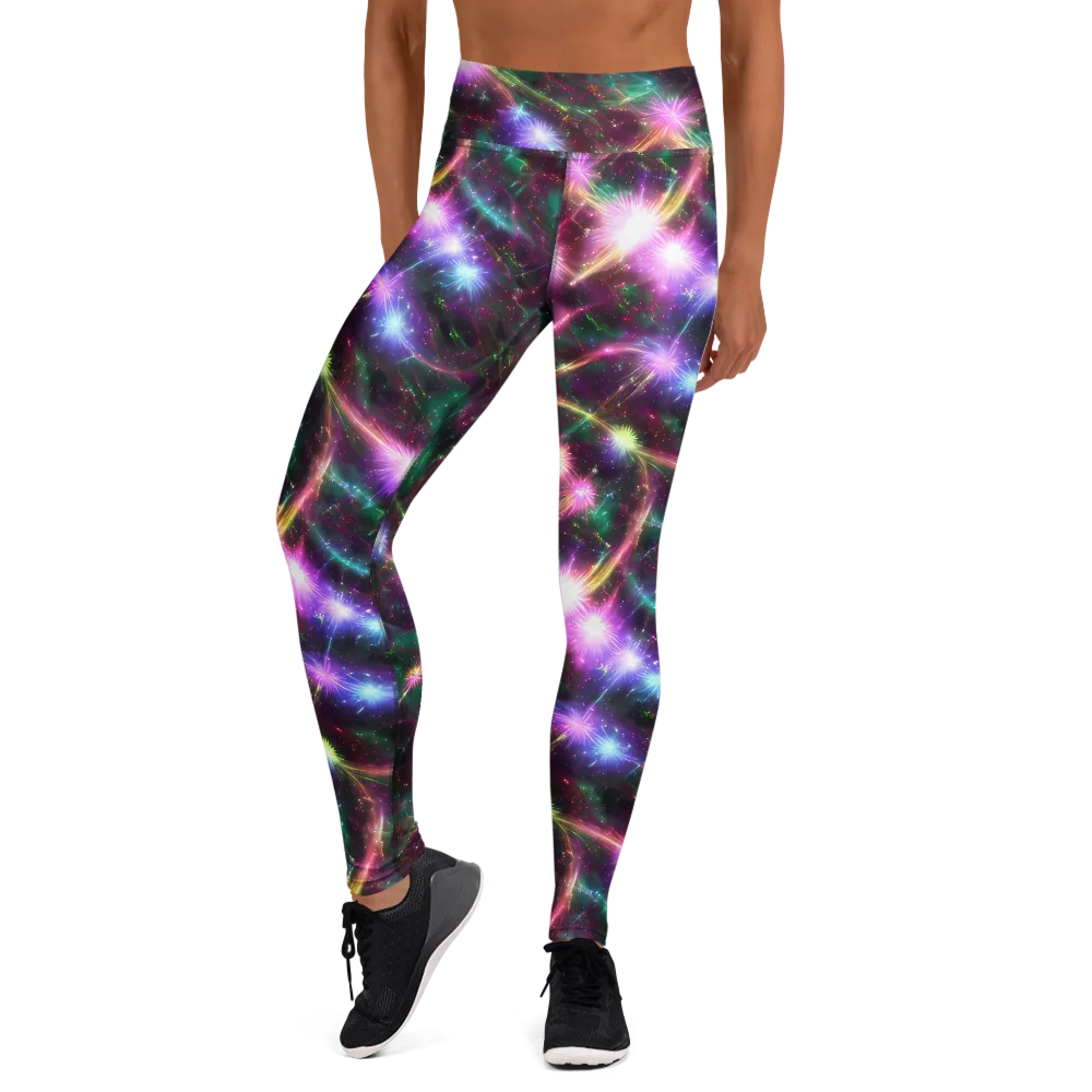 Astral Fireworks on Yoga Leggings — Front