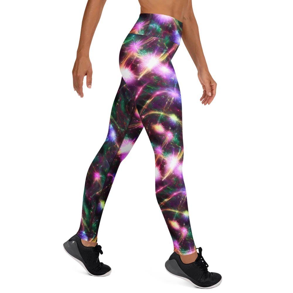 Astral Fireworks on Yoga Leggings — Right