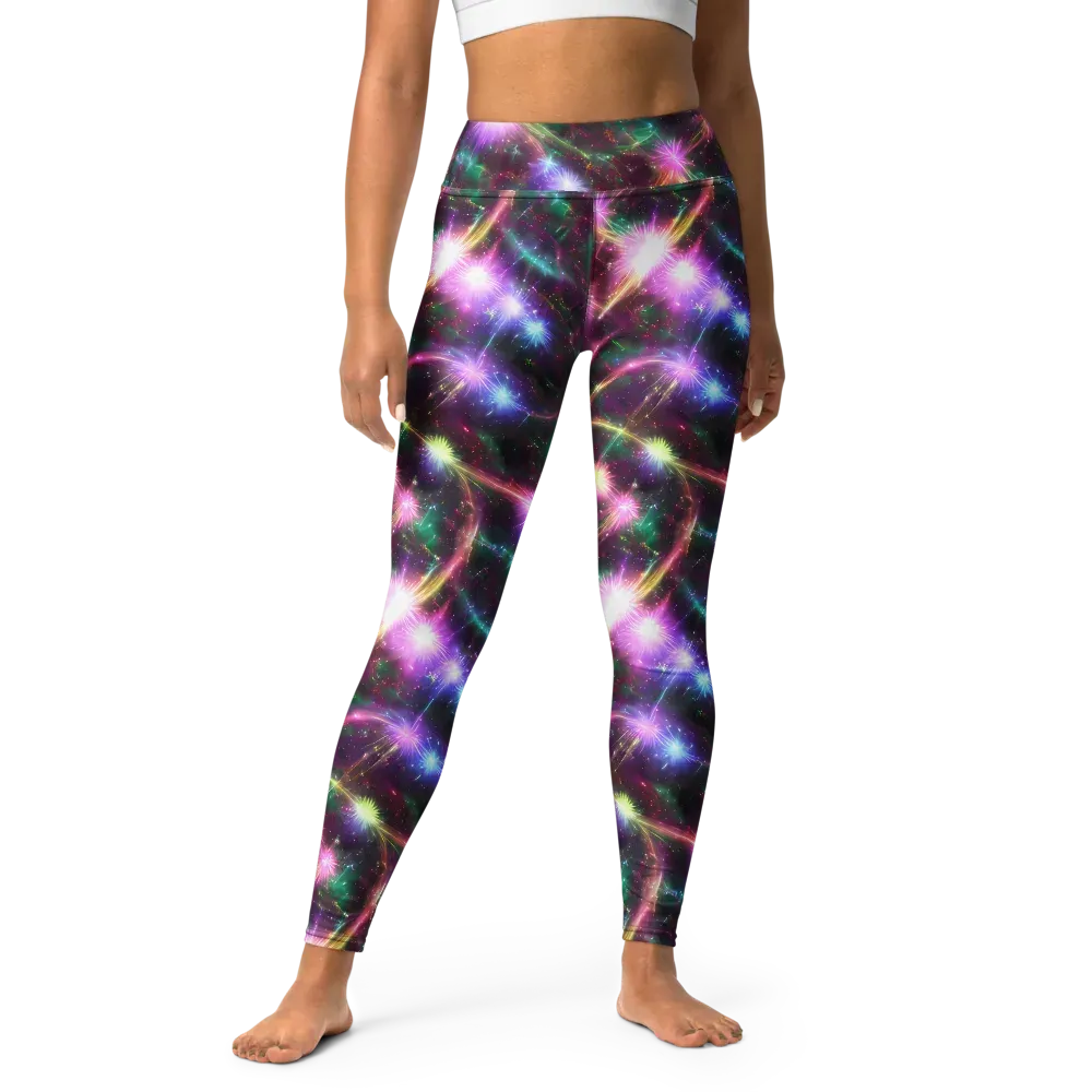 Astral Fireworks on Yoga Leggings — Front