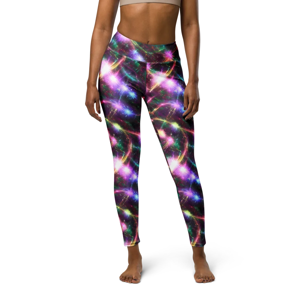 Astral Fireworks on Yoga Leggings — Front