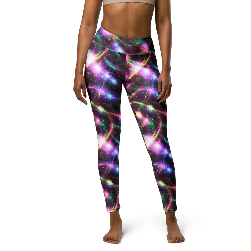 Astral Fireworks on Yoga Leggings — Front