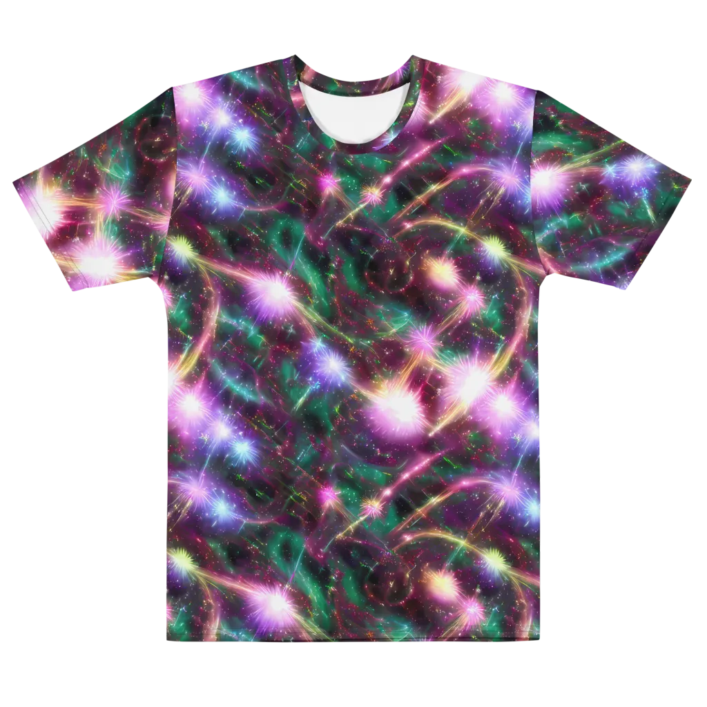 Astral Fireworks on Men's Cotton Crew Neck T-Shirt — Front