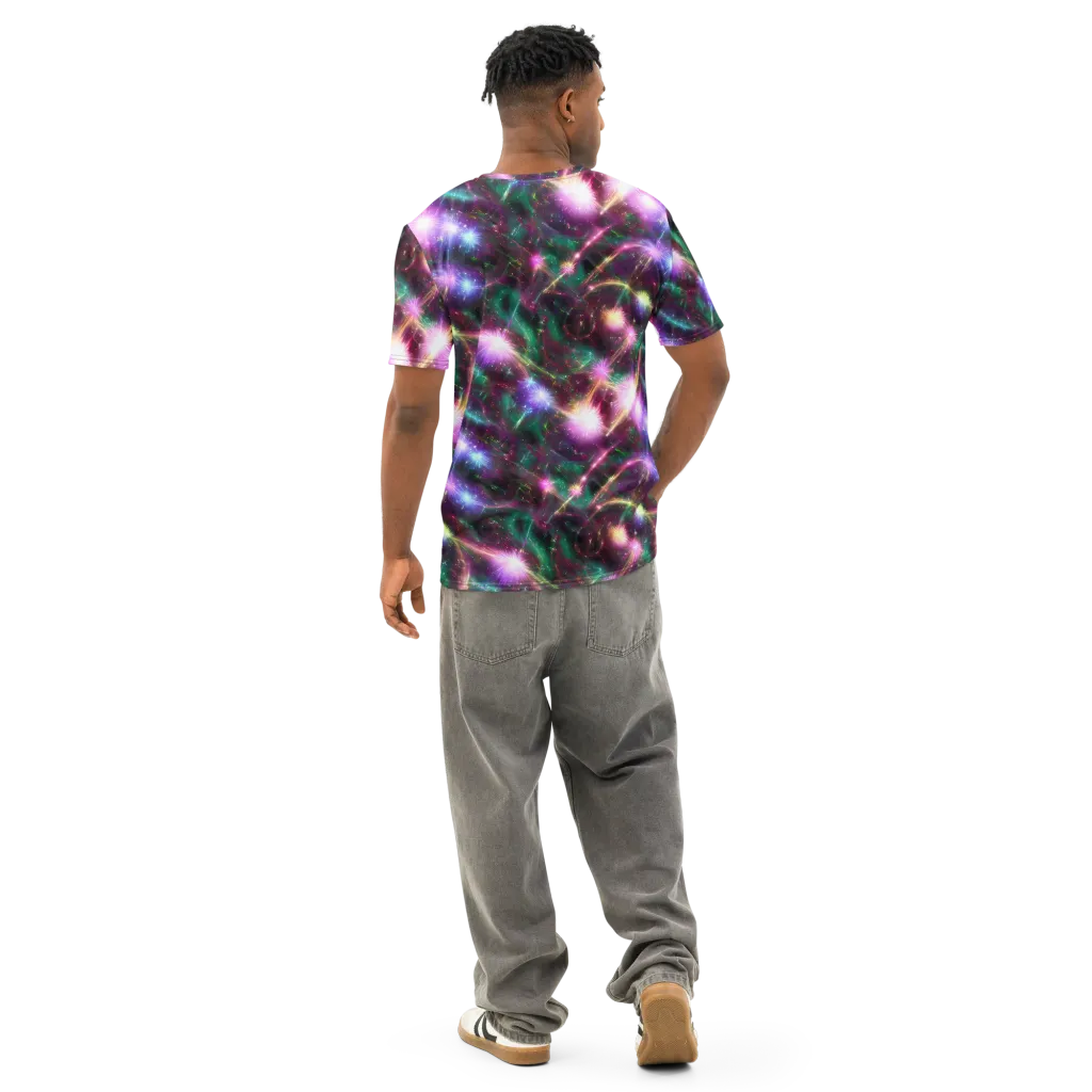 Astral Fireworks on Men's Cotton Crew Neck T-Shirt — Back