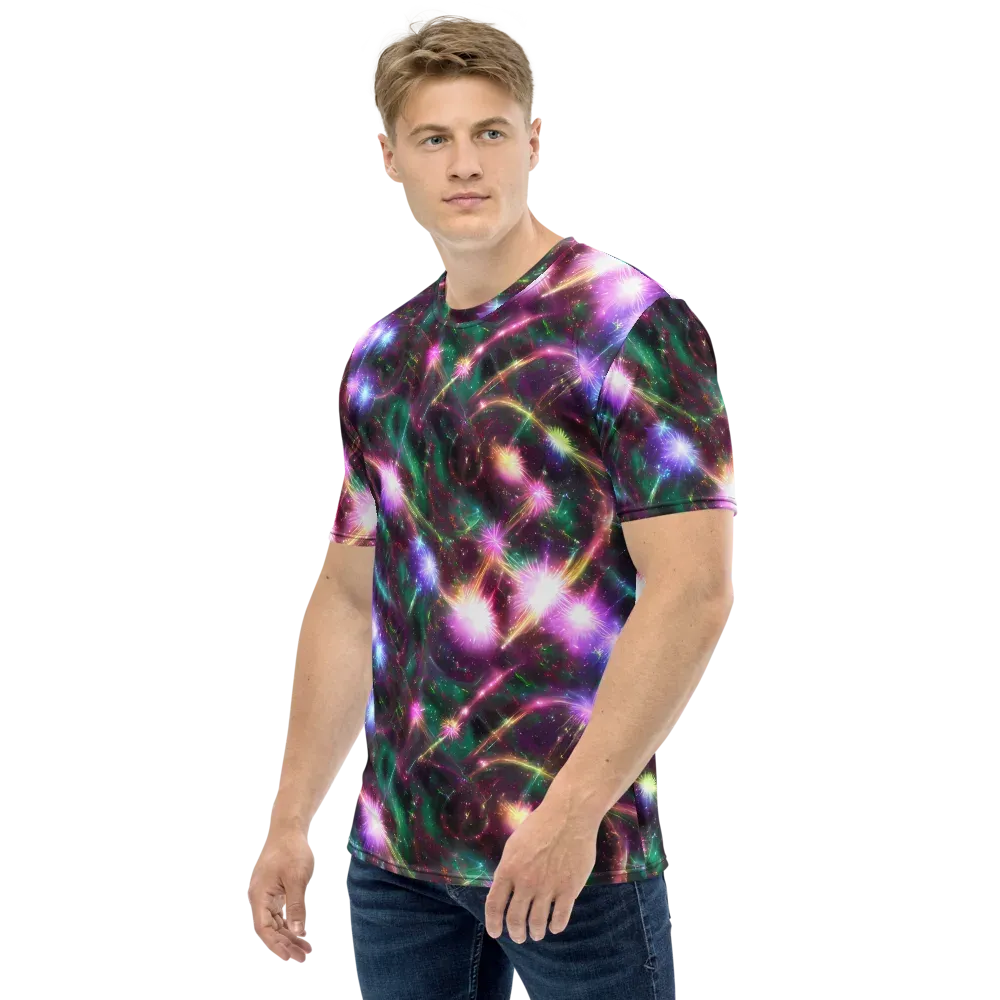 Astral Fireworks on Men's Crew Neck T-Shirt — Left