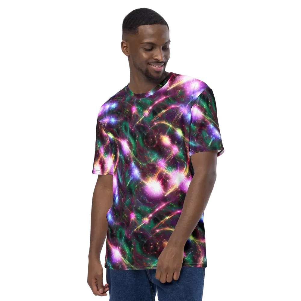 Astral Fireworks on Men's Crew Neck T-Shirt — Left