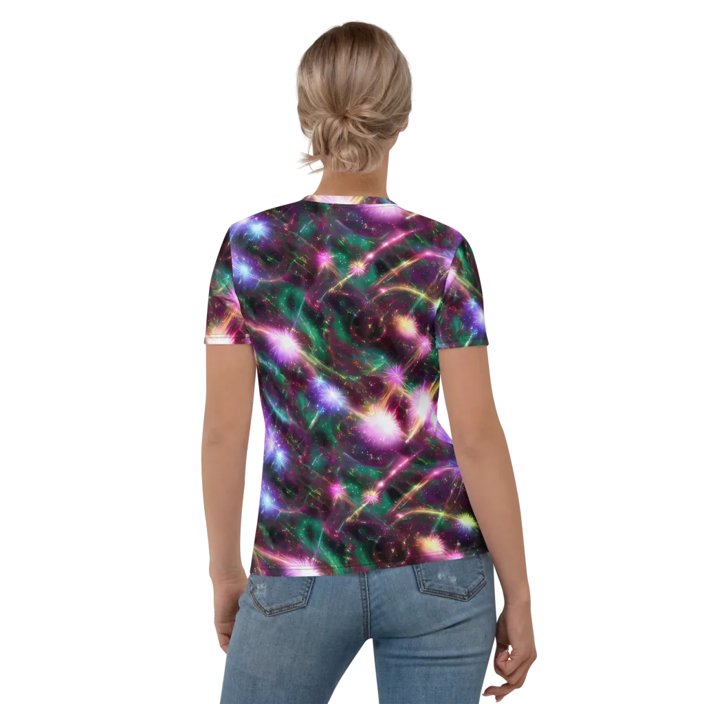 Astral Fireworks on Women's Crew Neck T-Shirt — Back
