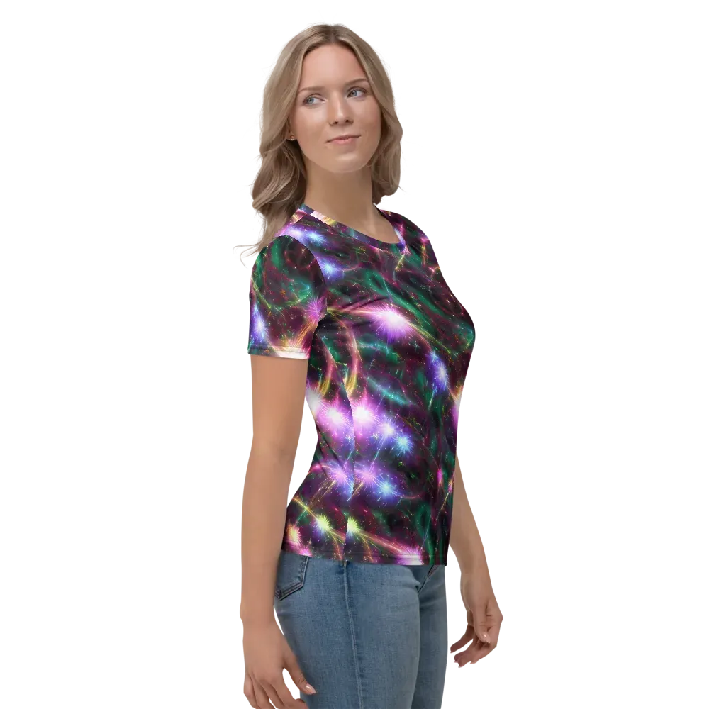 Astral Fireworks on Women's Crew Neck T-Shirt — Right