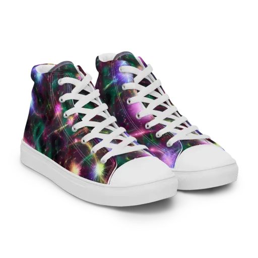 Astral Fireworks on a Women's High Top Canvas Shoes