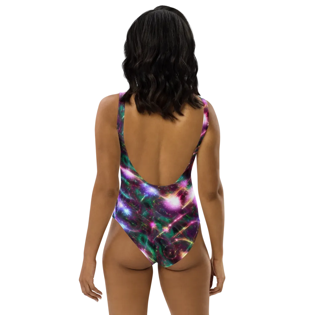 Astral Fireworks on One-Piece Swimsuit — Back