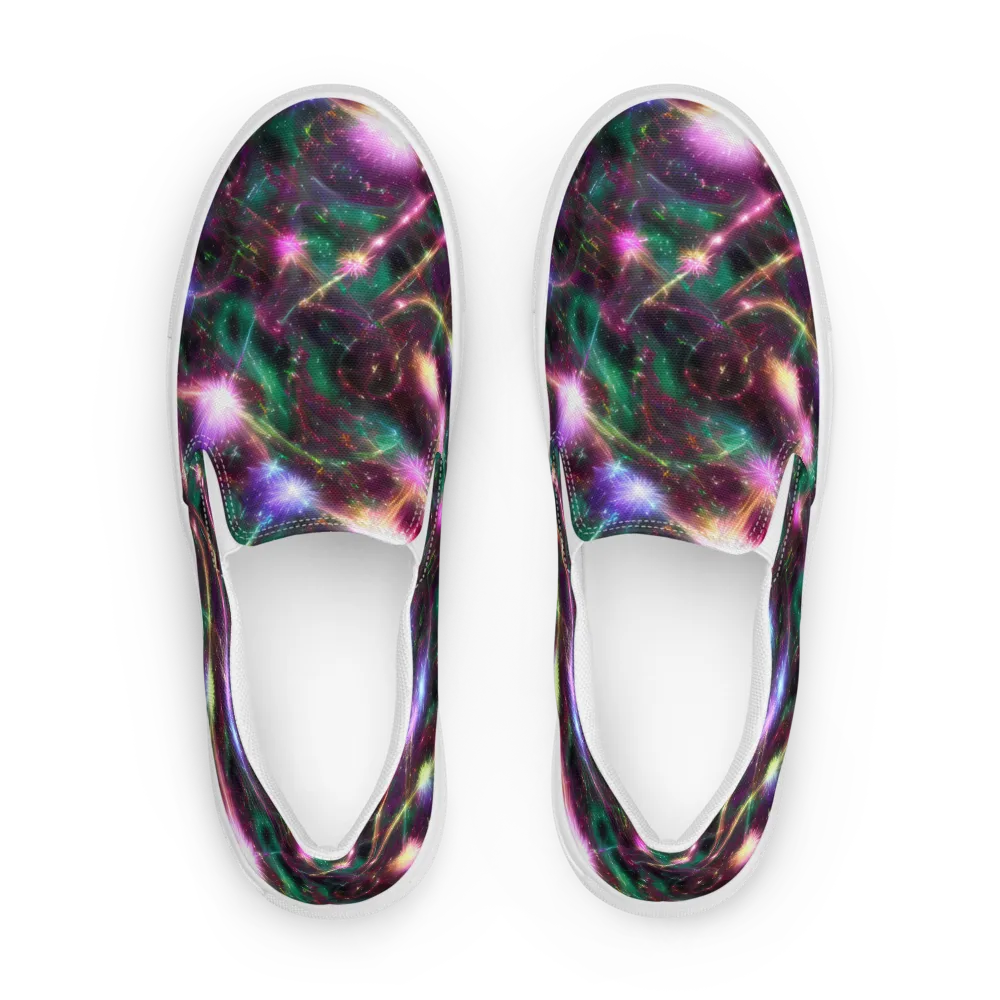 Astral Fireworks on Women's Slip-On Canvas Shoes — Front