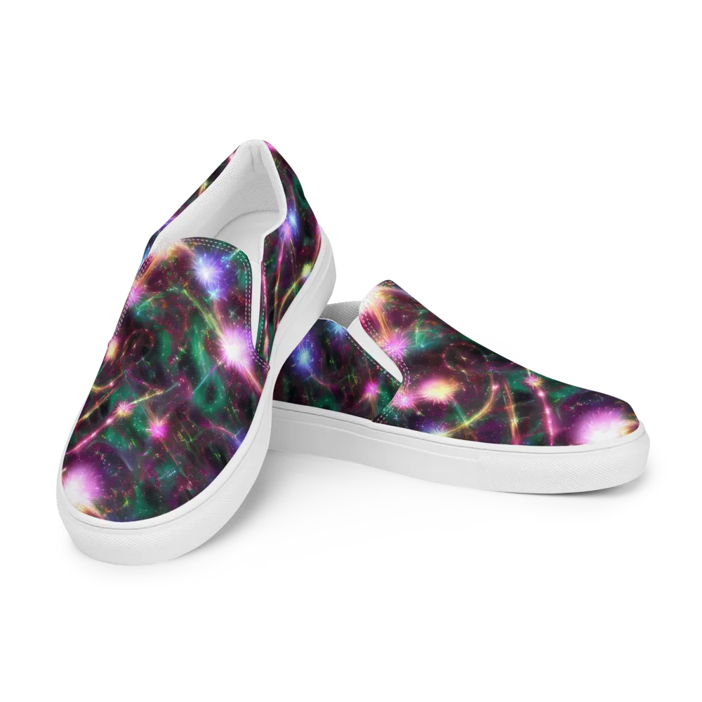 Astral Fireworks on Women's Slip-On Canvas Shoes — Left Front