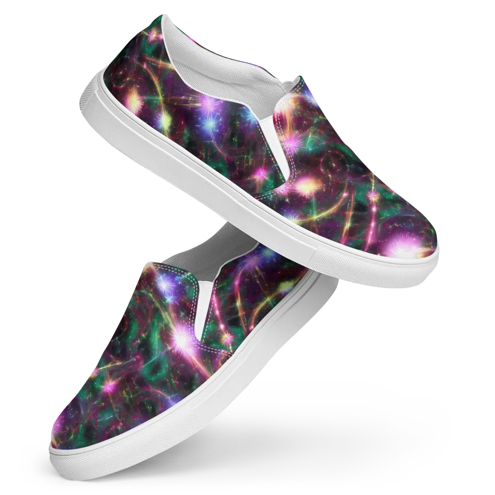 Astral Fireworks on Women's Slip-On Canvas Shoes — Front