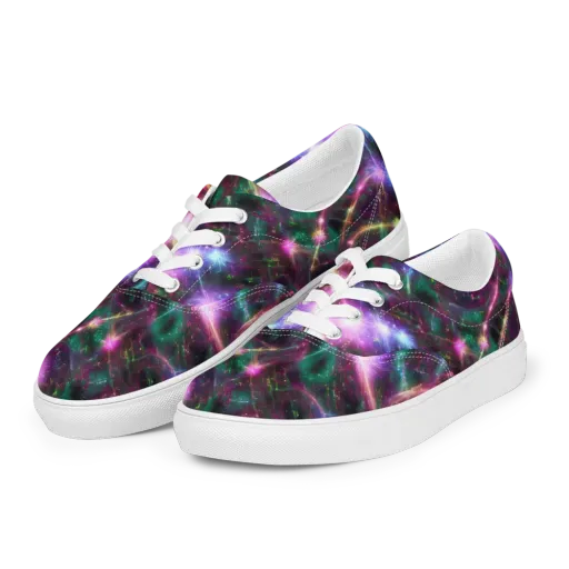 Astral Fireworks on a Men's Lace-Up Canvas Shoes