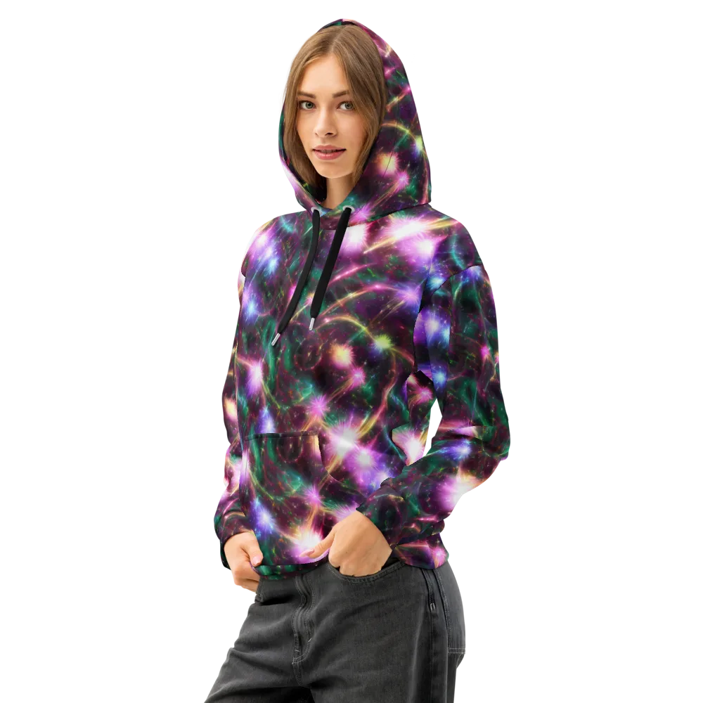 Astral Fireworks on Cotton Hoodie — Left Front