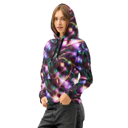 Astral Fireworks on a Cotton Hoodie