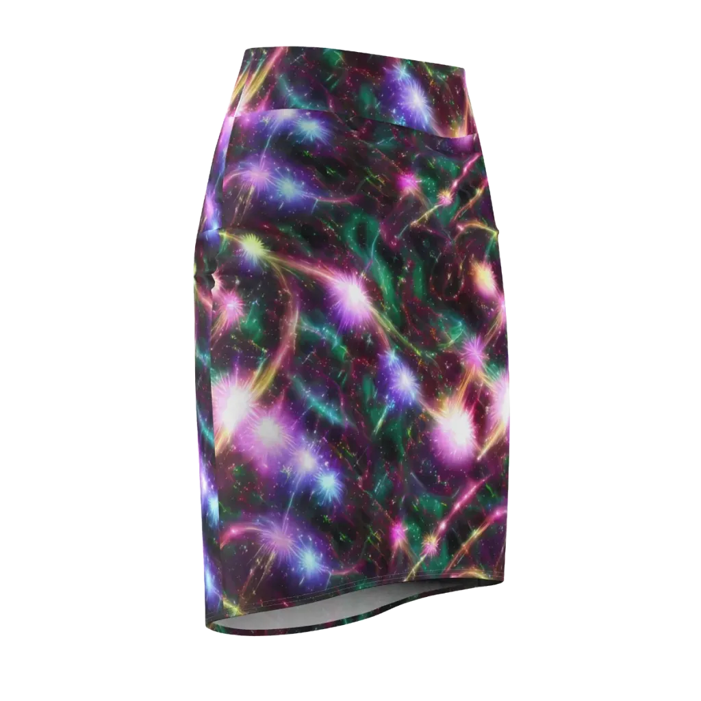 Astral Fireworks on Pencil Skirt — Front Side
