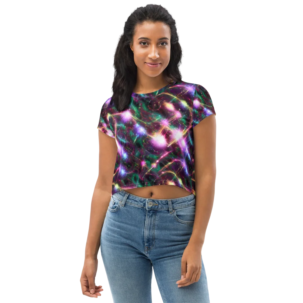 Astral Fireworks on Crop Tee — Front