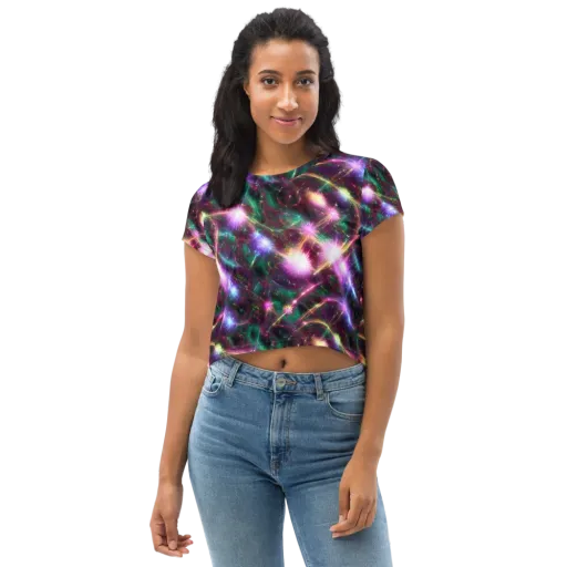 Astral Fireworks on a Crop Tee