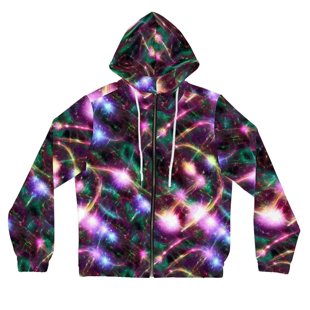 Astral Fireworks on Women's Full-Zip Hoodie — Front