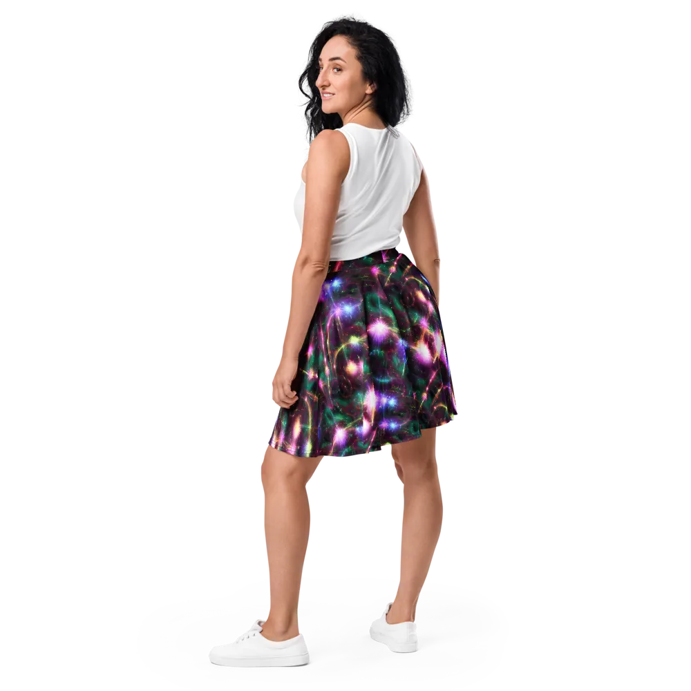 Astral Fireworks on Skater Skirt — Back