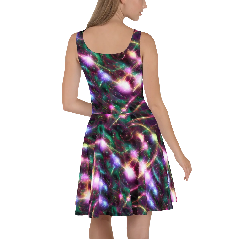 Astral Fireworks on Skater Dress — Back