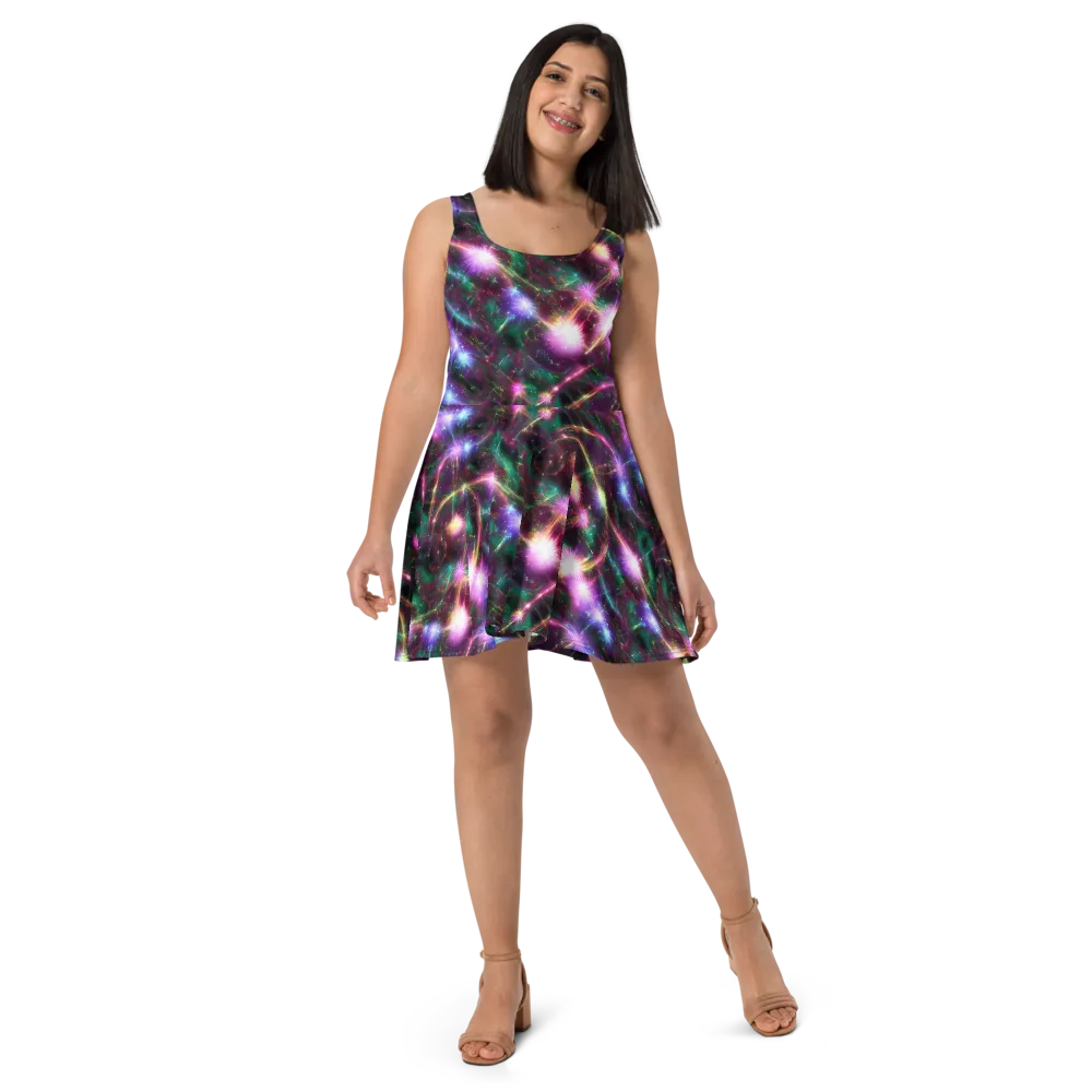 Astral Fireworks on Skater Dress — Front