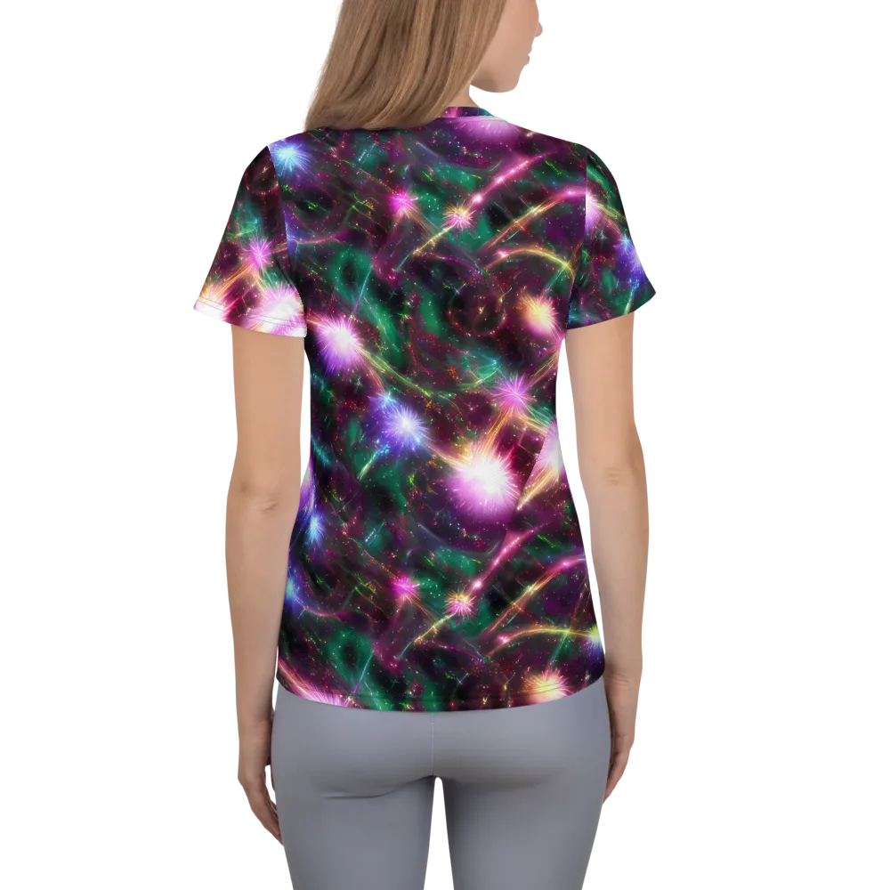 Astral Fireworks on Women's Athletic T-Shirt — Back
