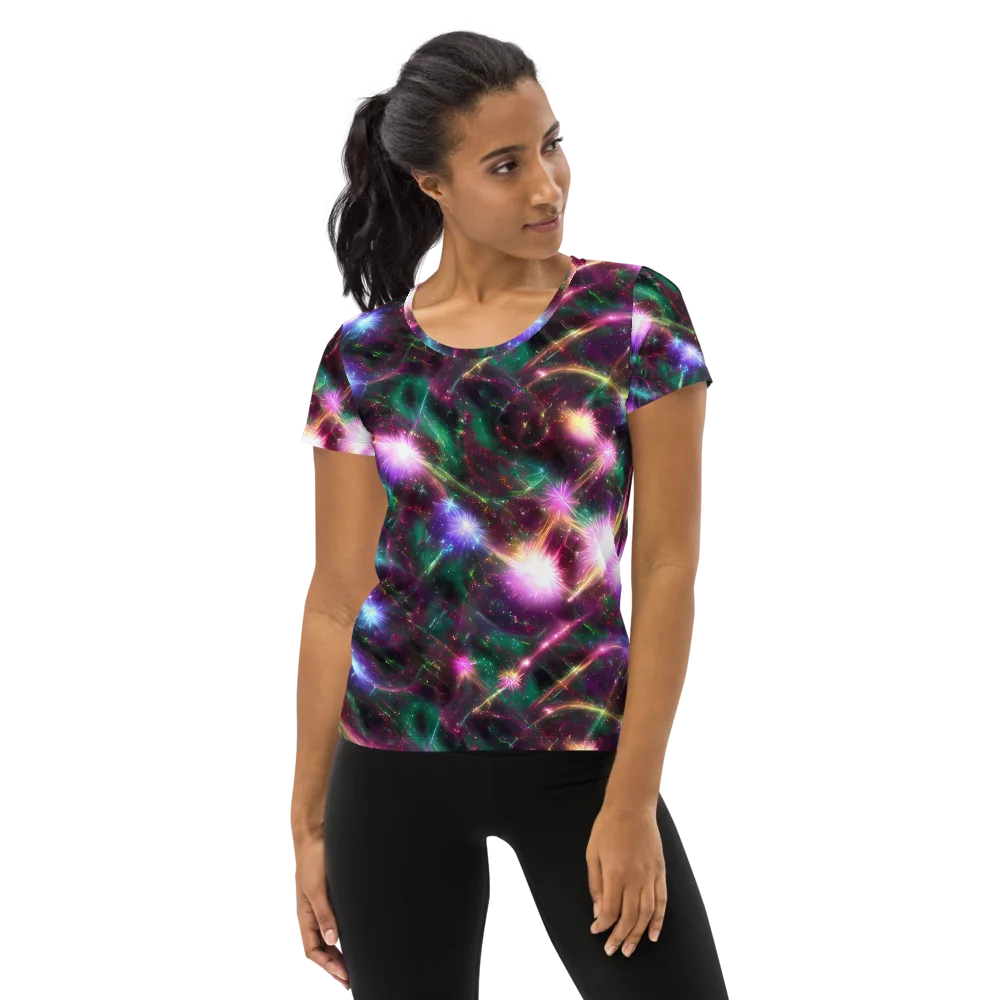 Astral Fireworks on Women's Athletic T-Shirt — Front