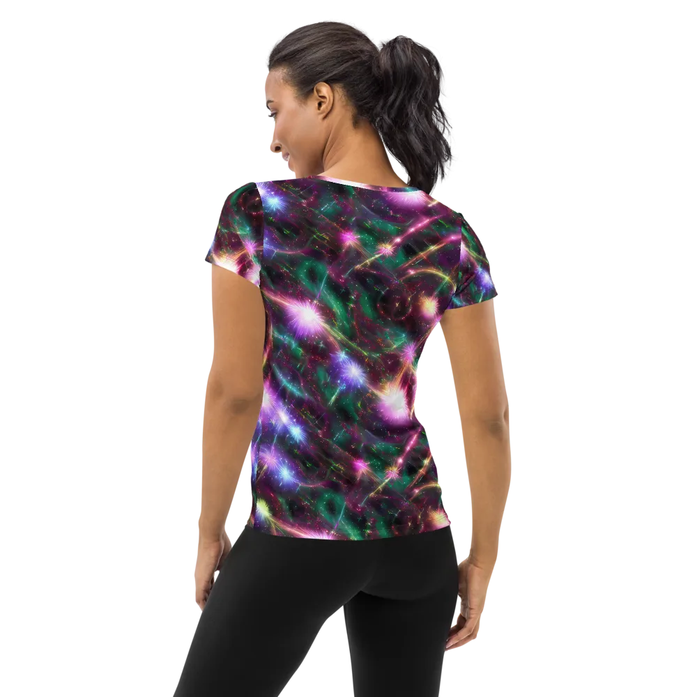 Astral Fireworks on Women's Athletic T-Shirt — Back