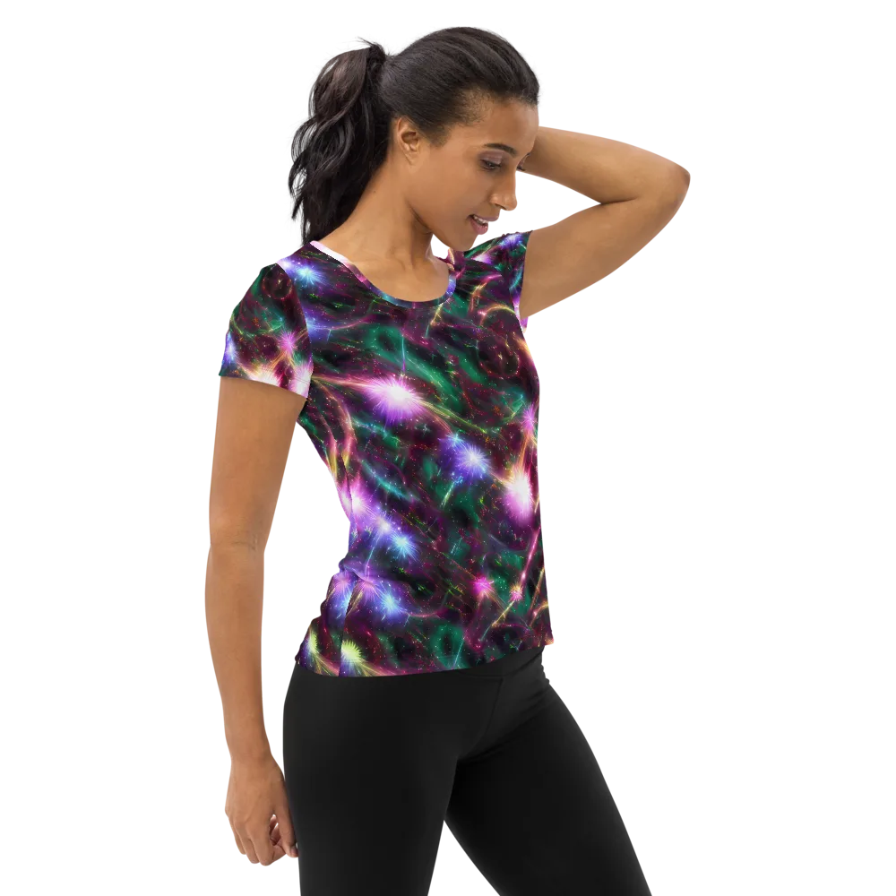 Astral Fireworks on Women's Athletic T-Shirt — Right
