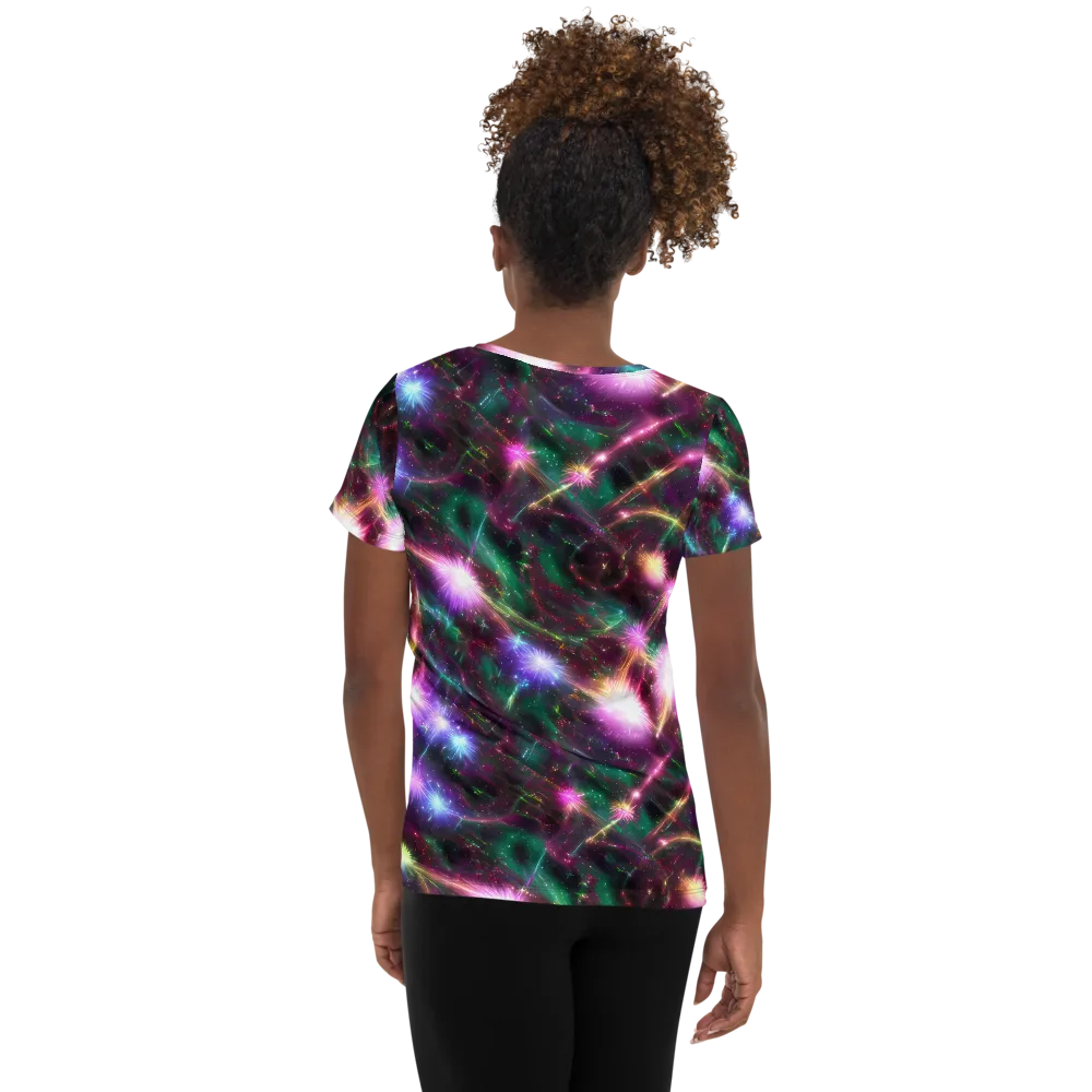 Astral Fireworks on Women's Athletic T-Shirt — Back