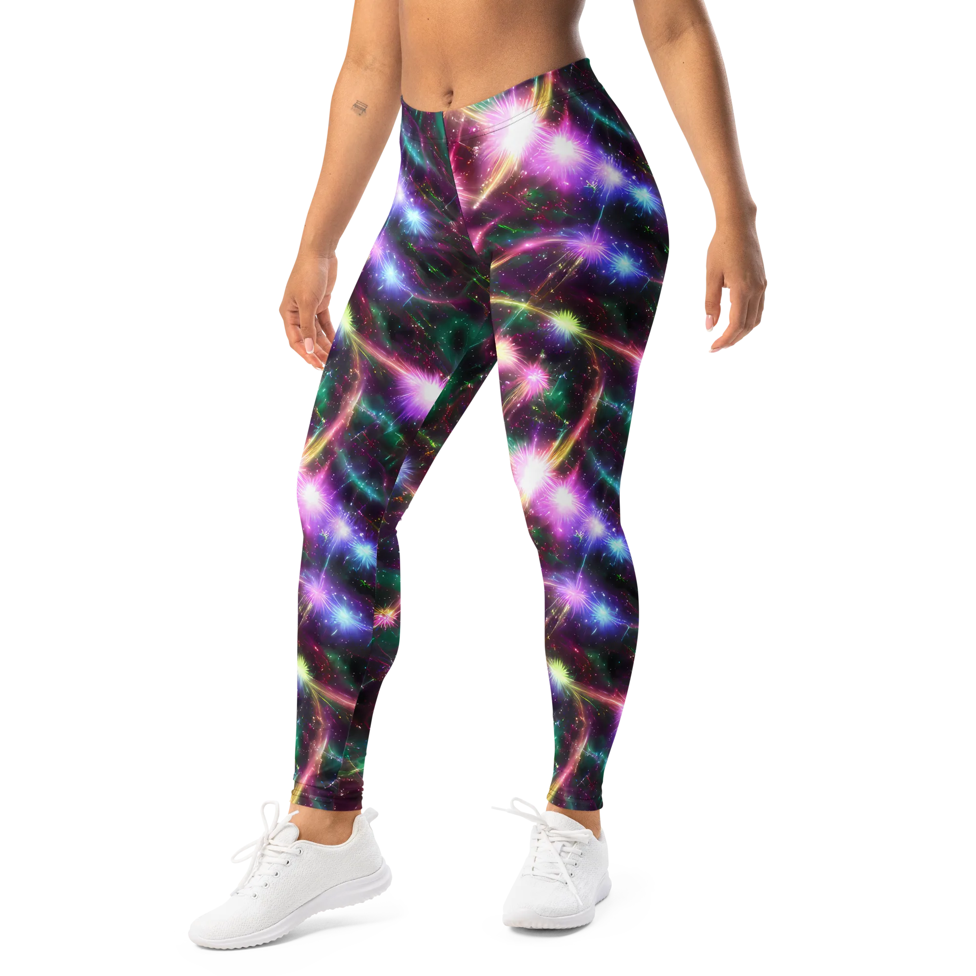 Astral Fireworks on Leggings — Left Front