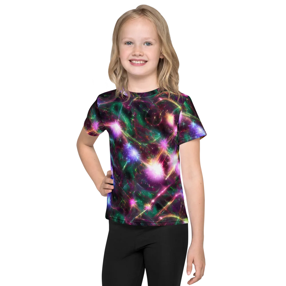 Astral Fireworks on Kids Crew Neck T-Shirt — Front