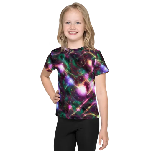 Astral Fireworks on a Kids Crew Neck T-Shirt