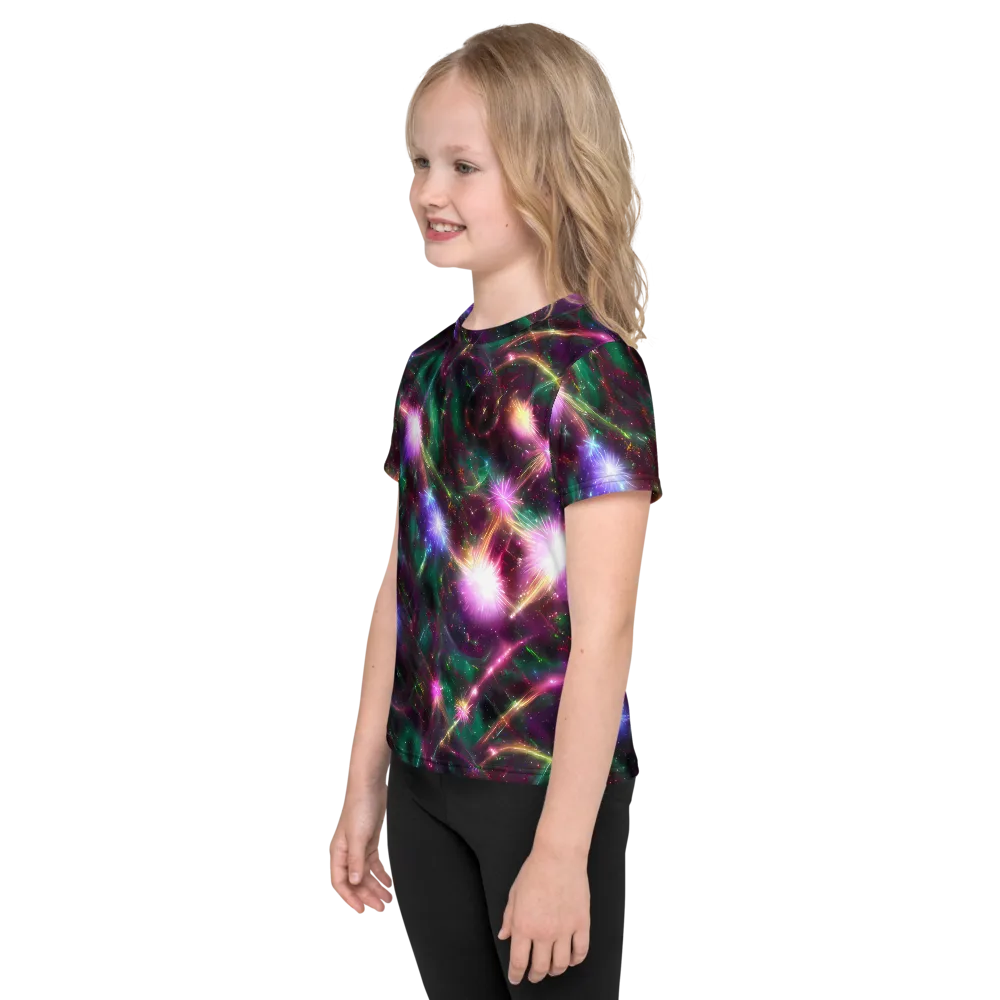 Astral Fireworks on Kids Crew Neck T-Shirt — Left