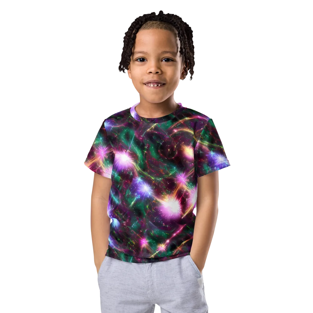 Astral Fireworks on Kids Crew Neck T-Shirt — Front