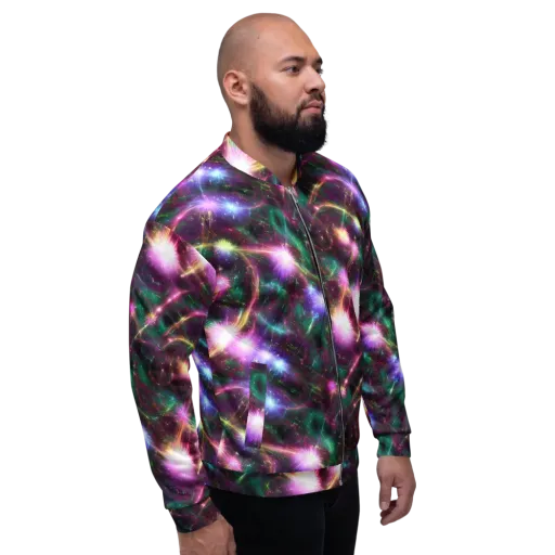 Astral Fireworks on a Bomber Jacket