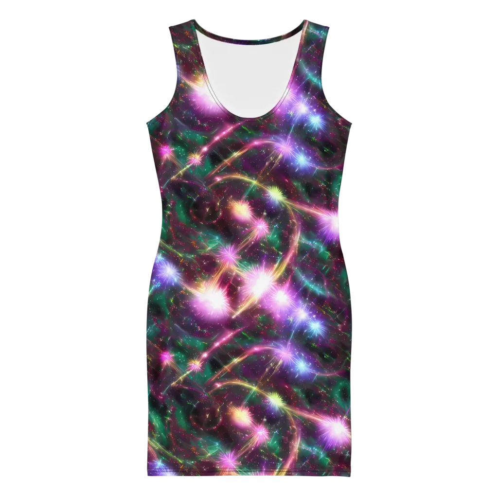 Astral Fireworks on Bodycon Dress — Front