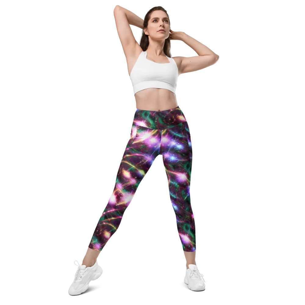 Astral Fireworks on Leggings with Pockets — Front