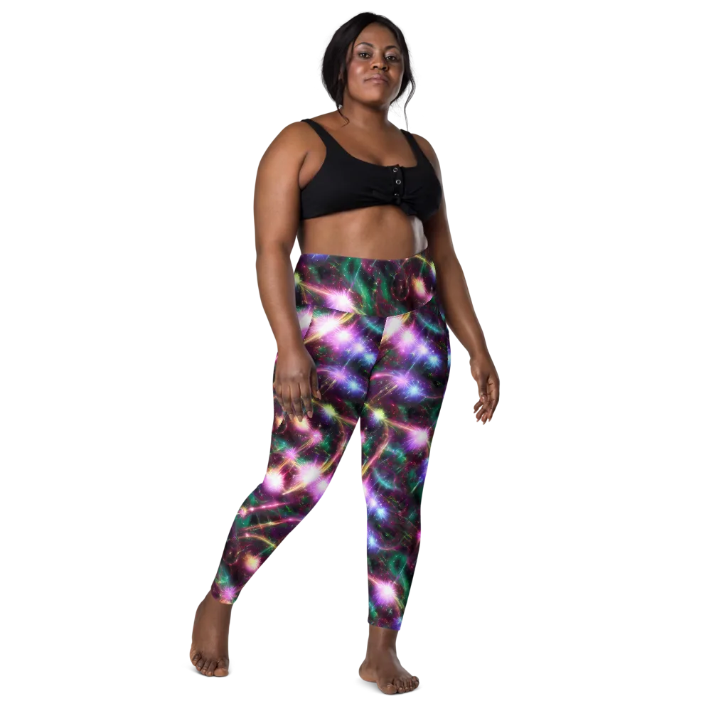 Astral Fireworks on Leggings with Pockets — Front