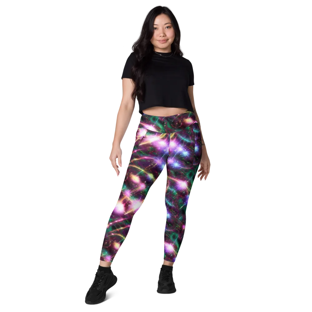 Astral Fireworks on Leggings with Pockets — Front
