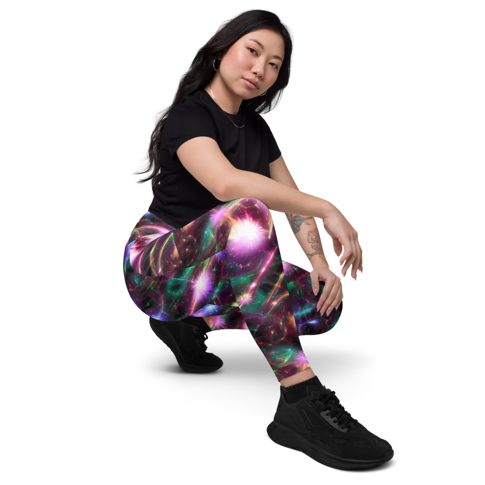 Astral Fireworks on Leggings with Pockets — Right Front